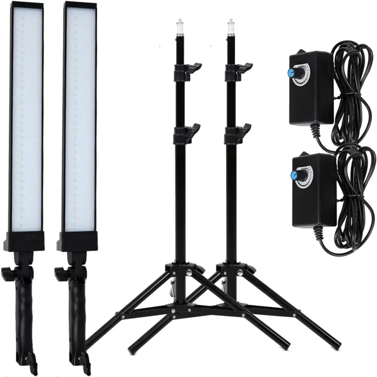 Set of 2 x 24W LED lights, with tripod, for photo studio